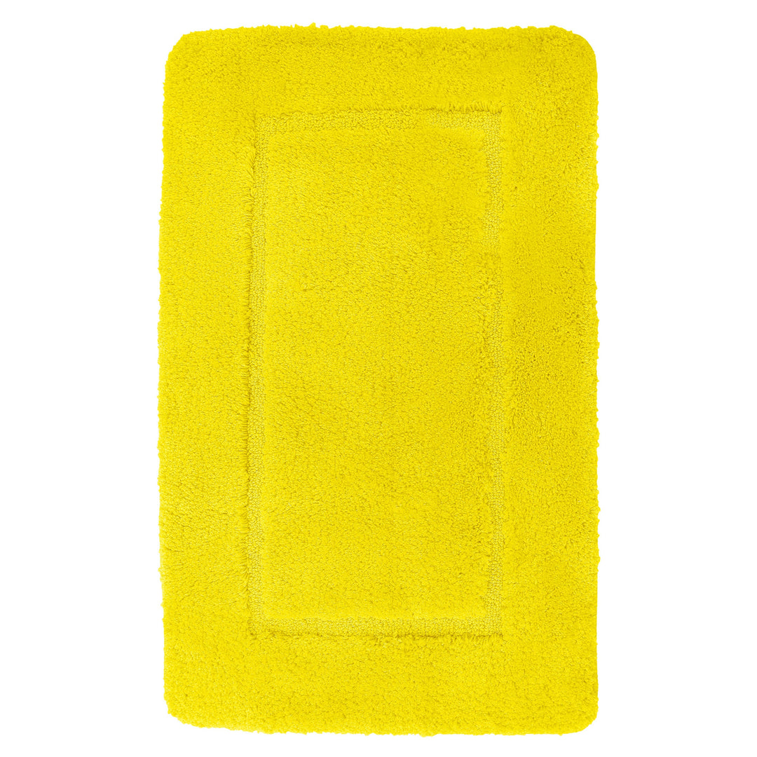 Mayfair Soft Touch Deep Pile Plain Yellow Bath Mat Rug