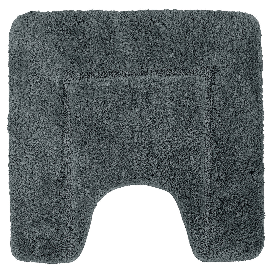 Mayfair Soft Touch Deep Pile Plain Charcoal Pedestal Mat