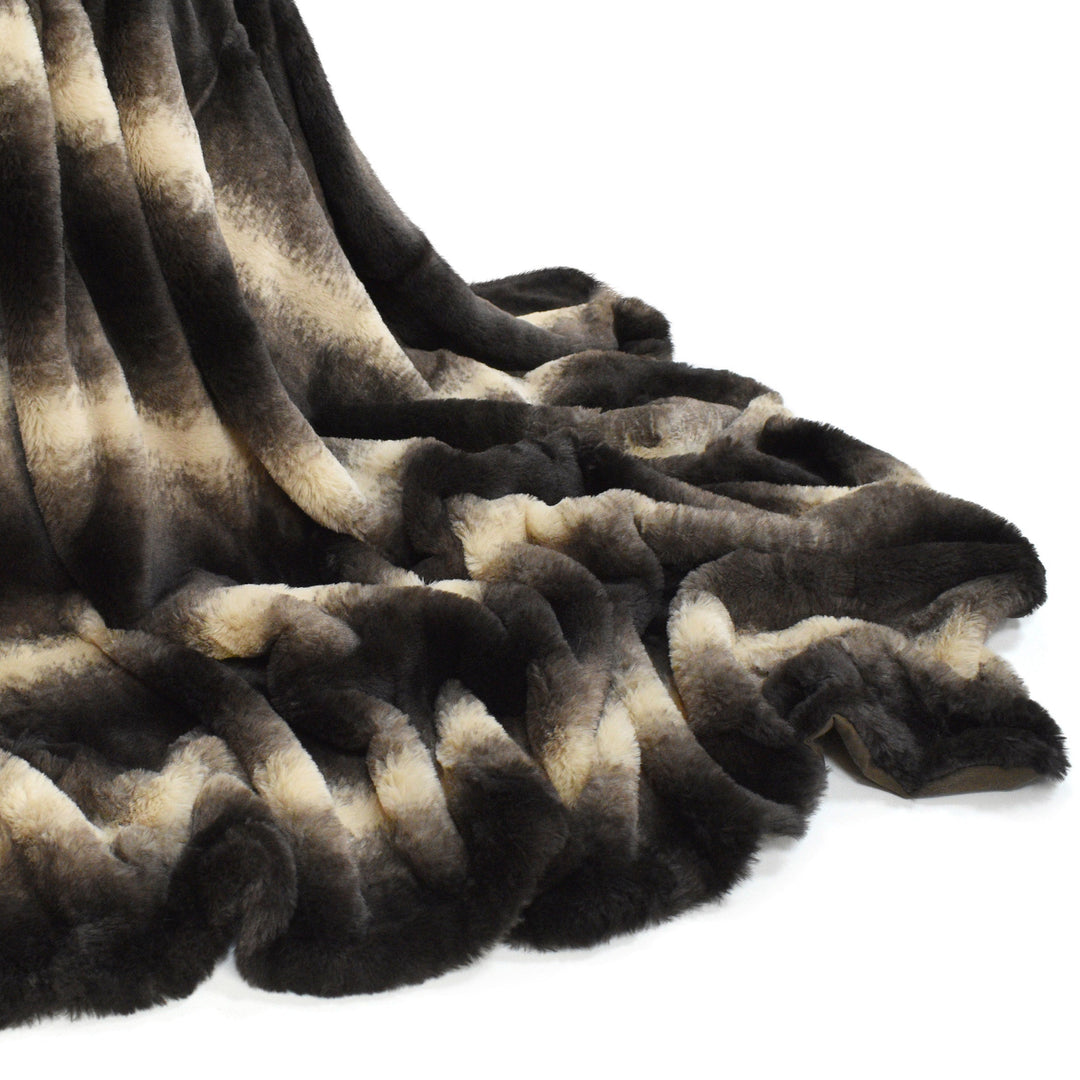 Nebraska Luxury Brown Faux Fur Throw