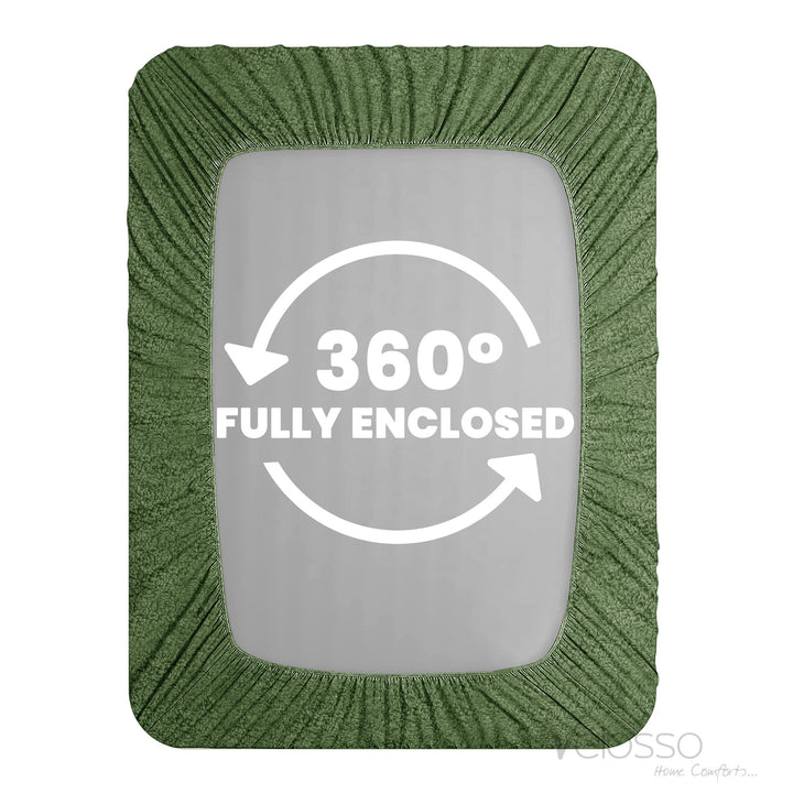 Olive Teddy Fleece Fitted Sheet