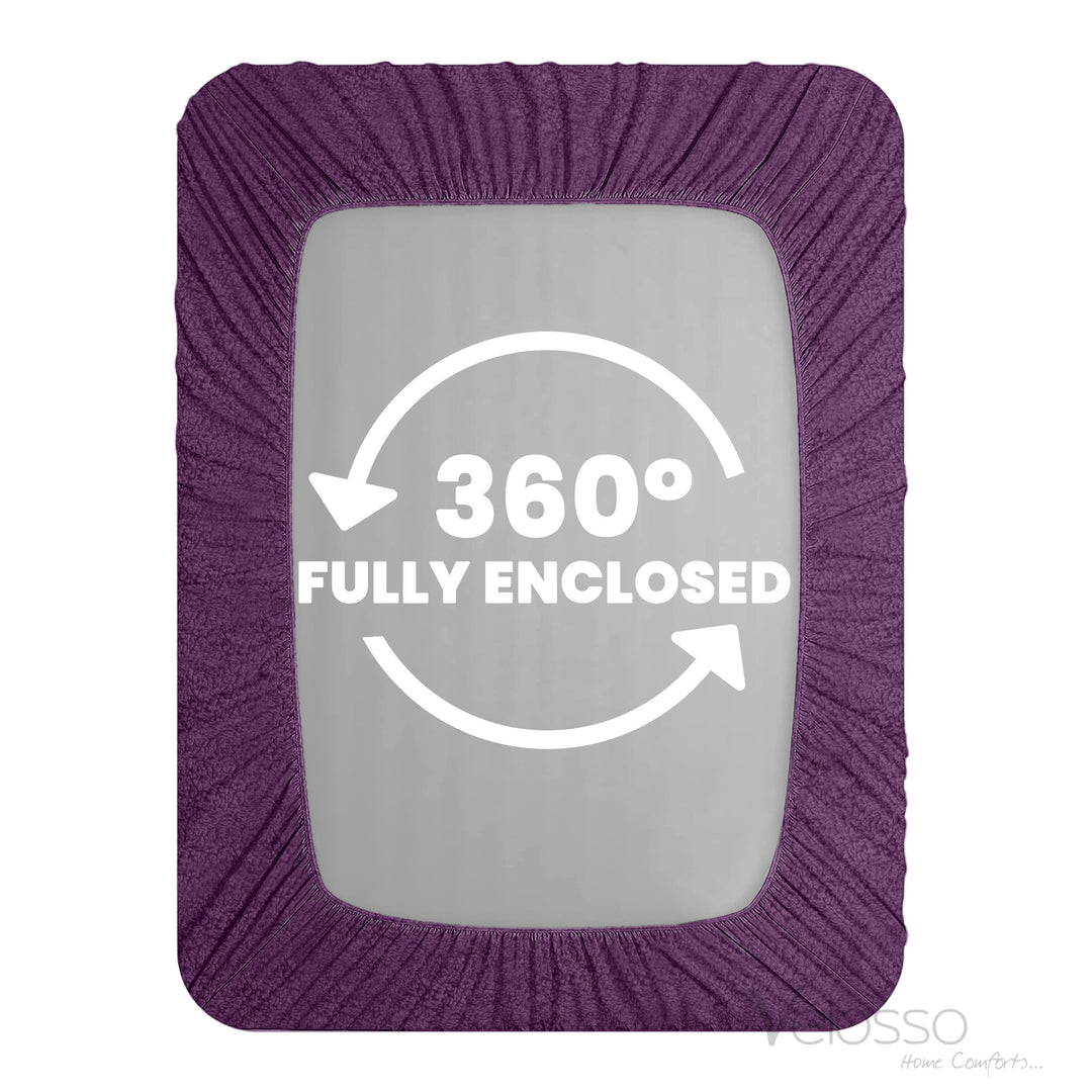Purple Teddy Fleece Fitted Sheet