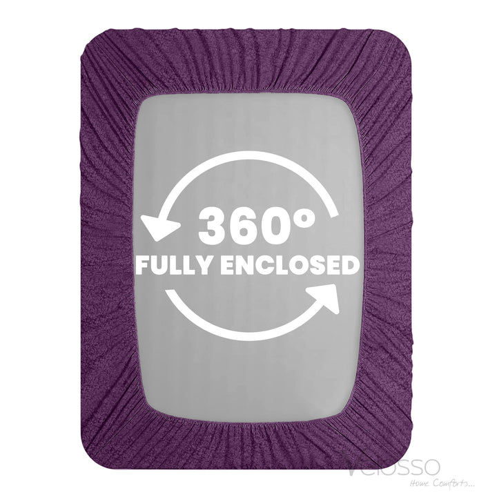 Purple Teddy Fleece Fitted Sheet