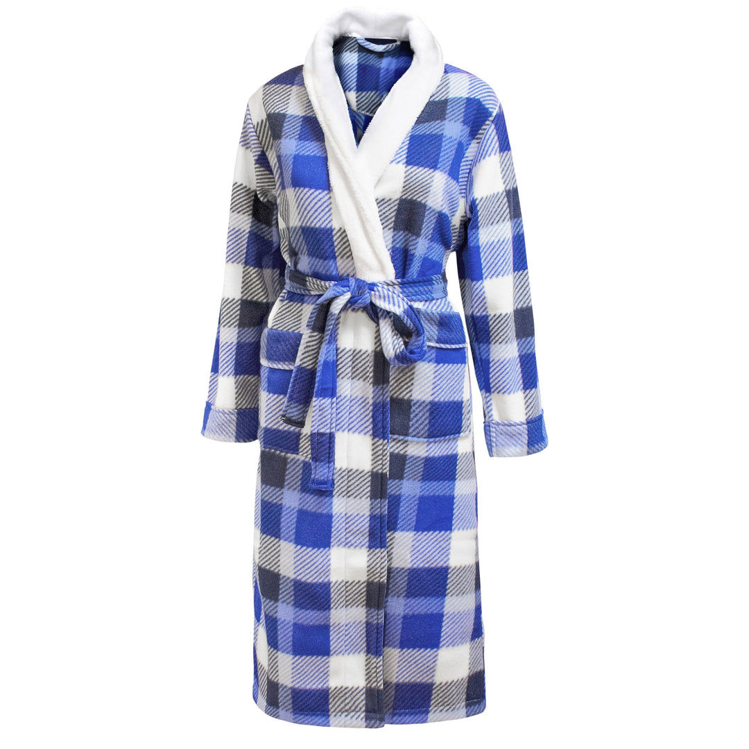 Blue Checked Flannel Bath Robe