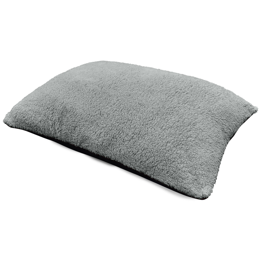 Teddy Fleece Silver Floor Cushion