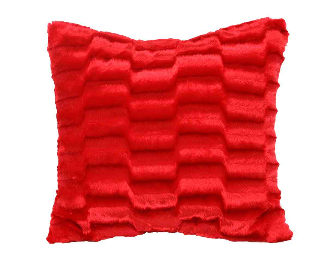Luxury Faux Fur 3D Solace 43cm x 43cm Cushion - Red