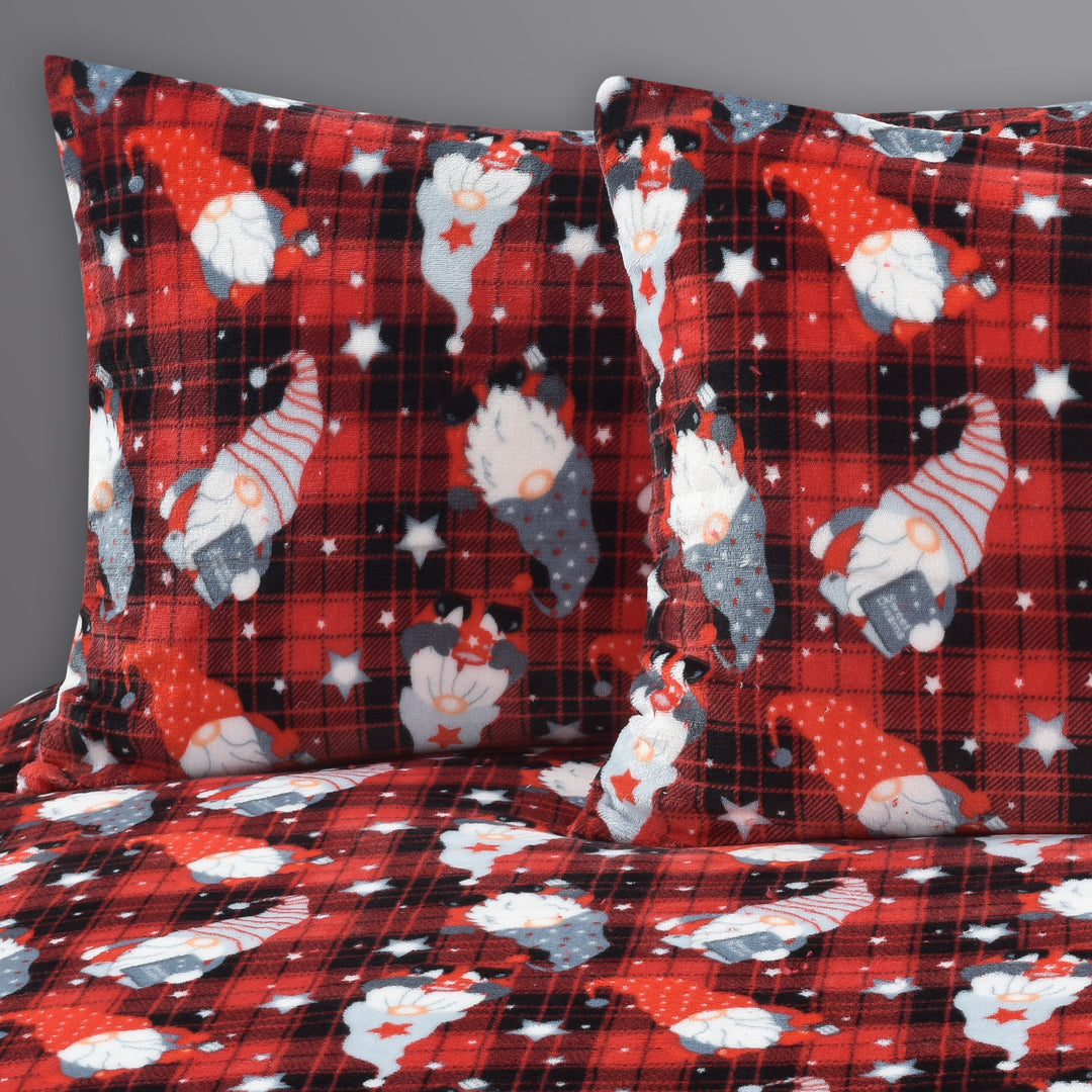 Gonks Check Flannel Teddy Fleece Duvet Cover Set