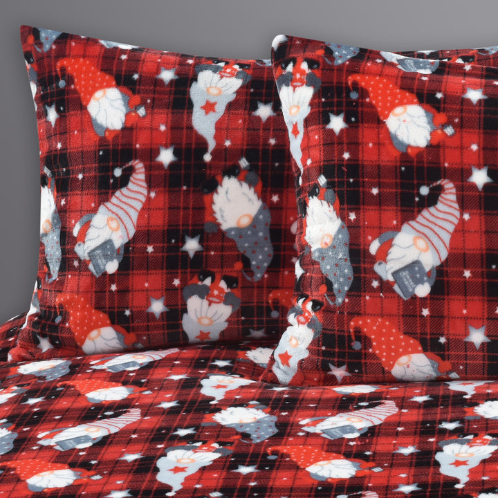 Gonks Check Flannel Teddy Fleece Duvet Cover Set