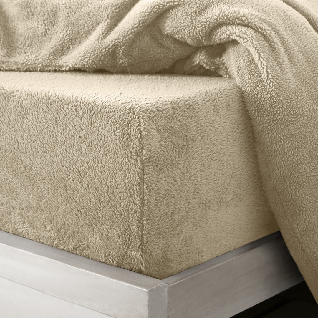 Taupe Brown Teddy Fitted Sheet