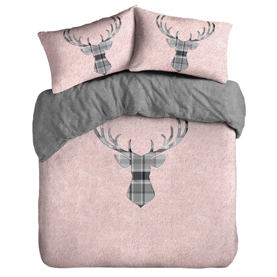 Blush Pink Stag Head Duvet Cover Set