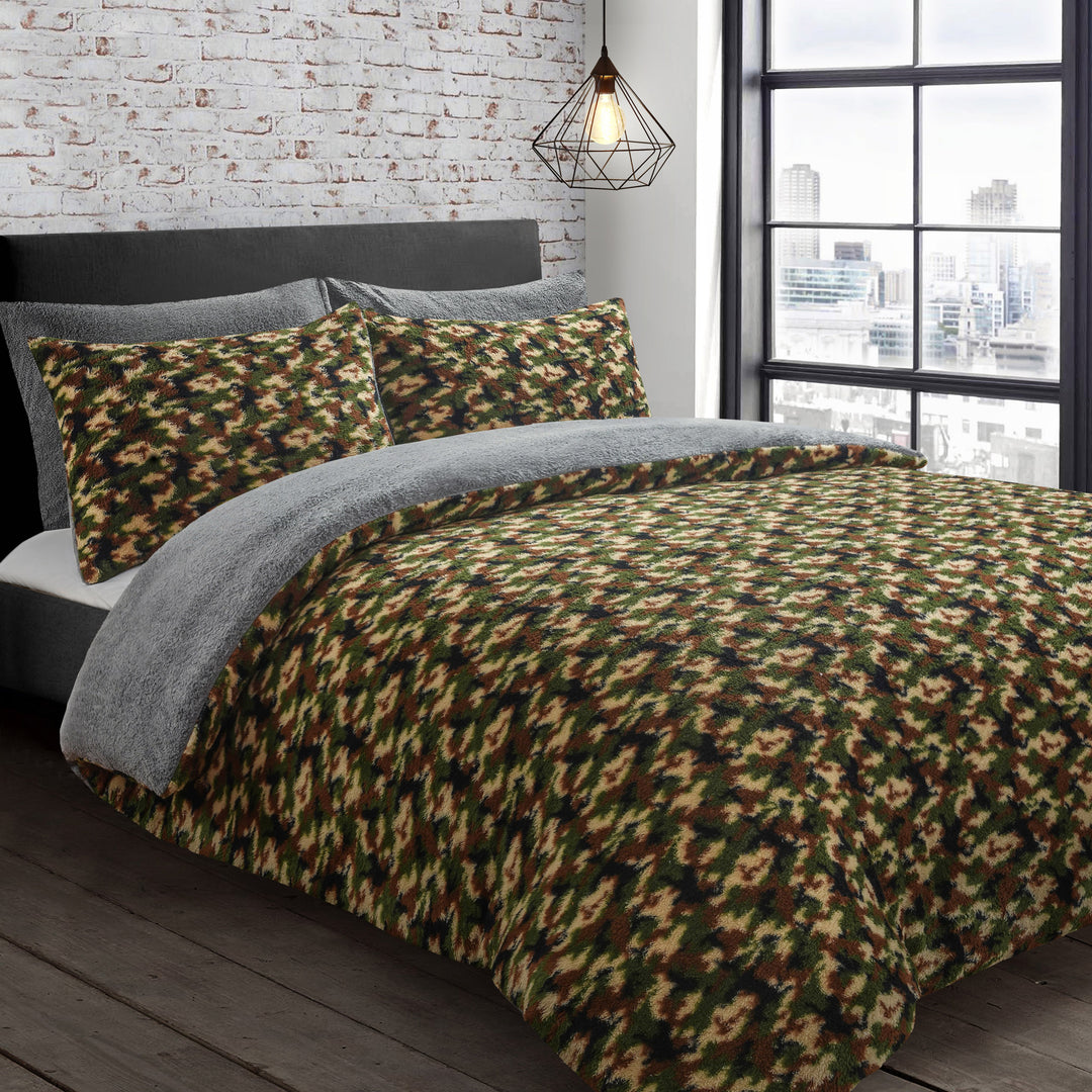 Teddy Camouflage Duvet Cover Set