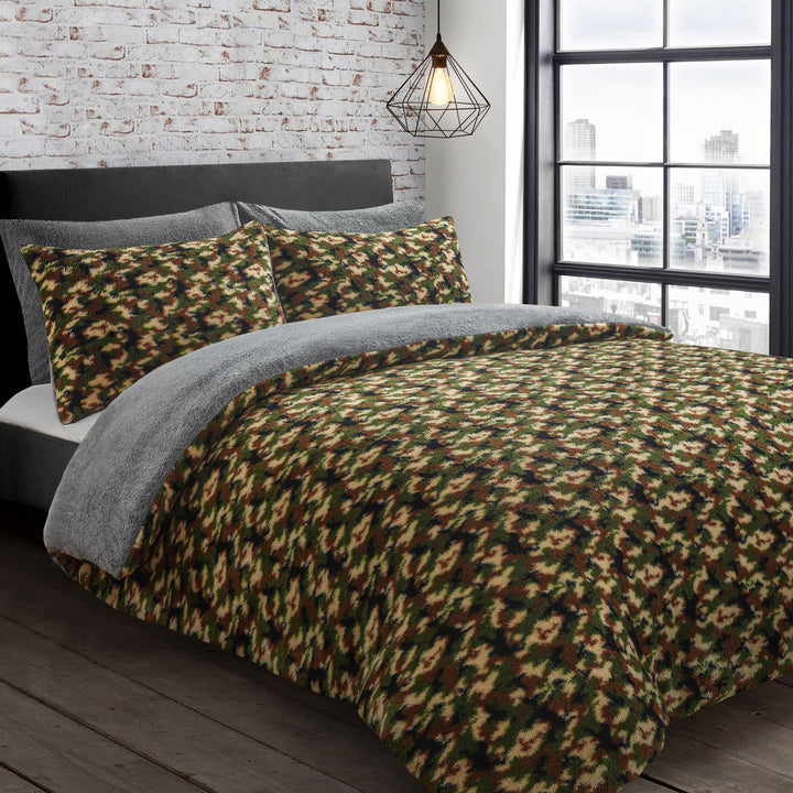 Teddy Camouflage Duvet Cover Set
