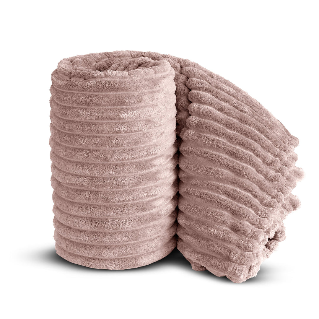 Blush Pink Super Chunky Cord Faux Mink Blanket
