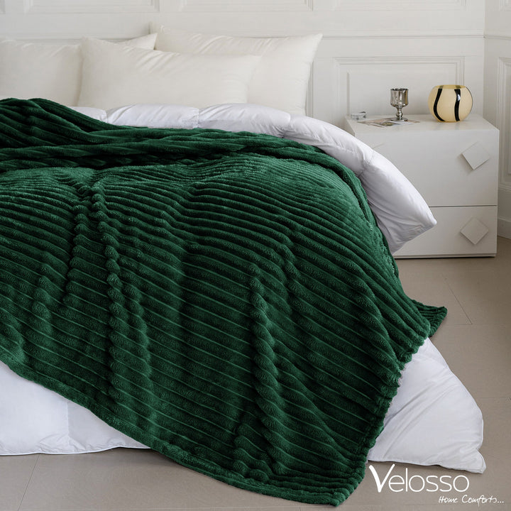 Emerald Super Chunky Cord Faux Mink Blanket