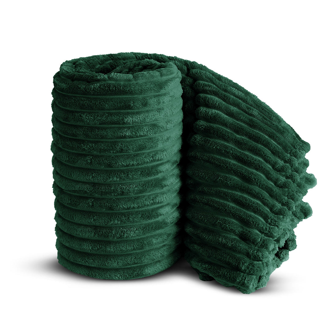 Emerald Super Chunky Cord Faux Mink Blanket