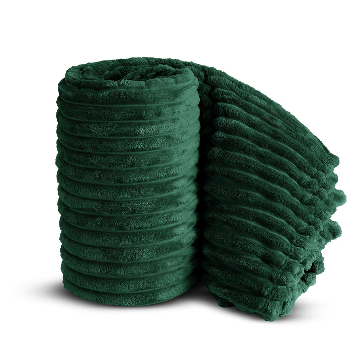 Emerald Super Chunky Cord Faux Mink Blanket