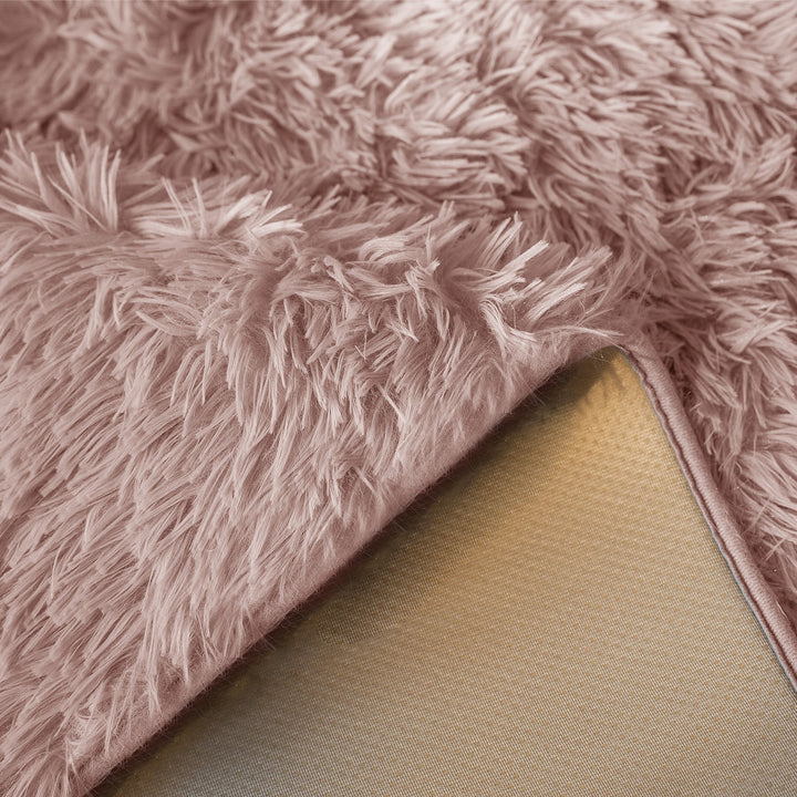Cream Shaggy Anti Slip Sponge Cushioned Area Rug