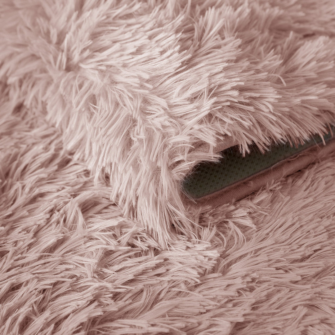 Cream Shaggy Anti Slip Sponge Cushioned Area Rug