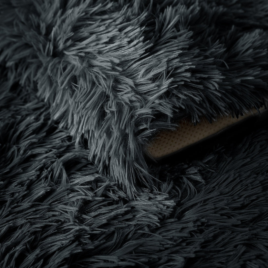 Charcoal Grey Anti Slip Sponge Cushioned Rug