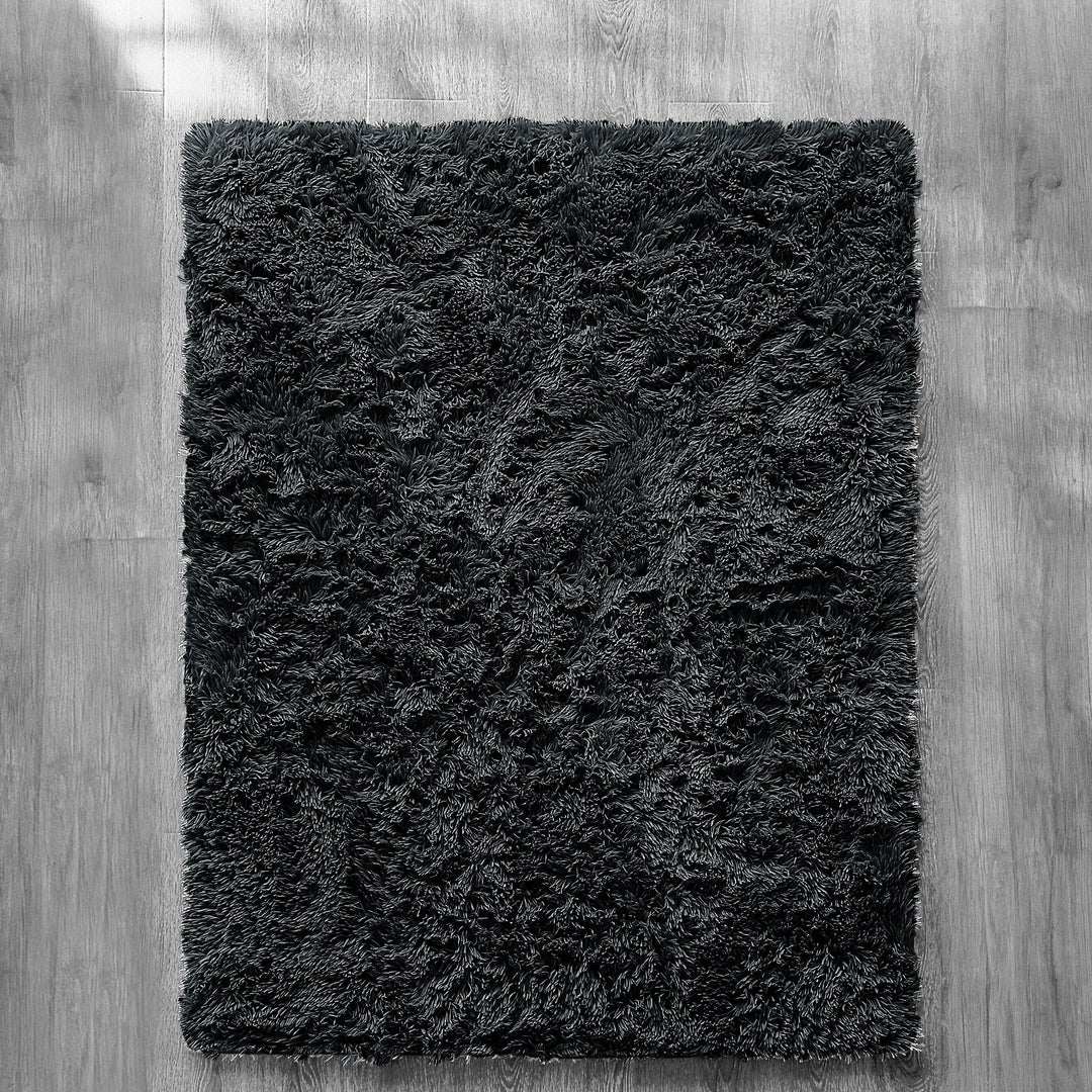 Charcoal Grey Anti Slip Sponge Cushioned Rug