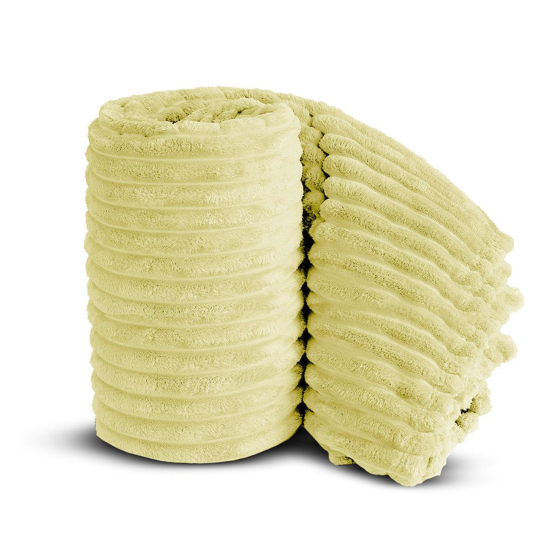 Lemon Super Chunky Cord Faux Mink Blanket
