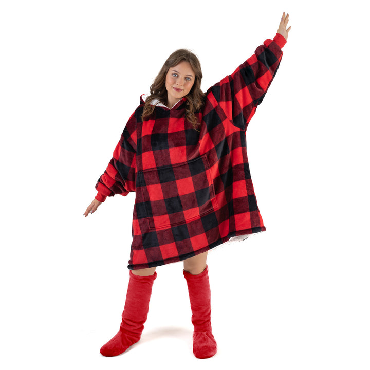 Buffalo Check Hoodie Blanket