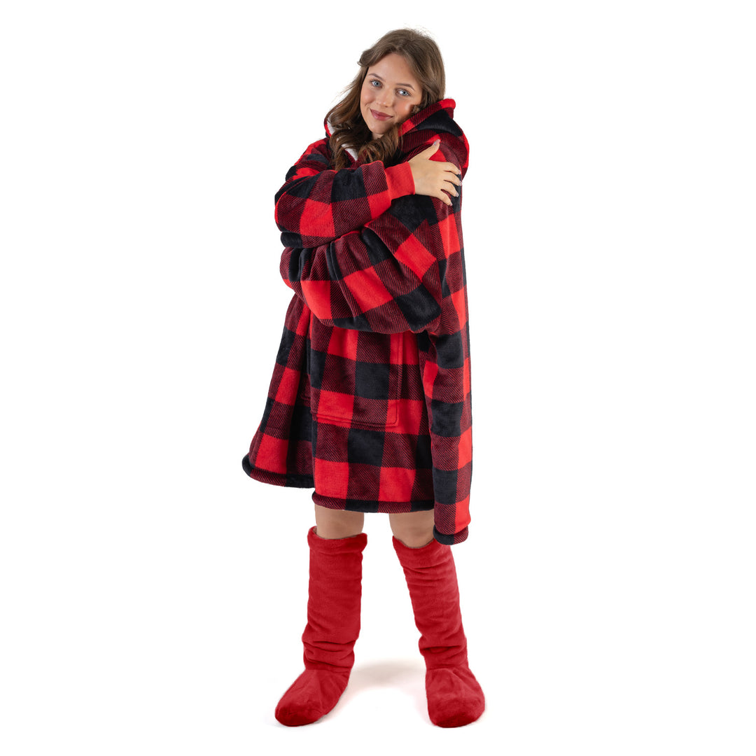 Buffalo Check Hoodie Blanket