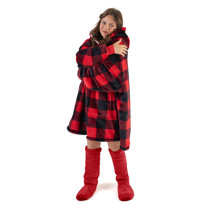 Buffalo Check Hoodie Blanket