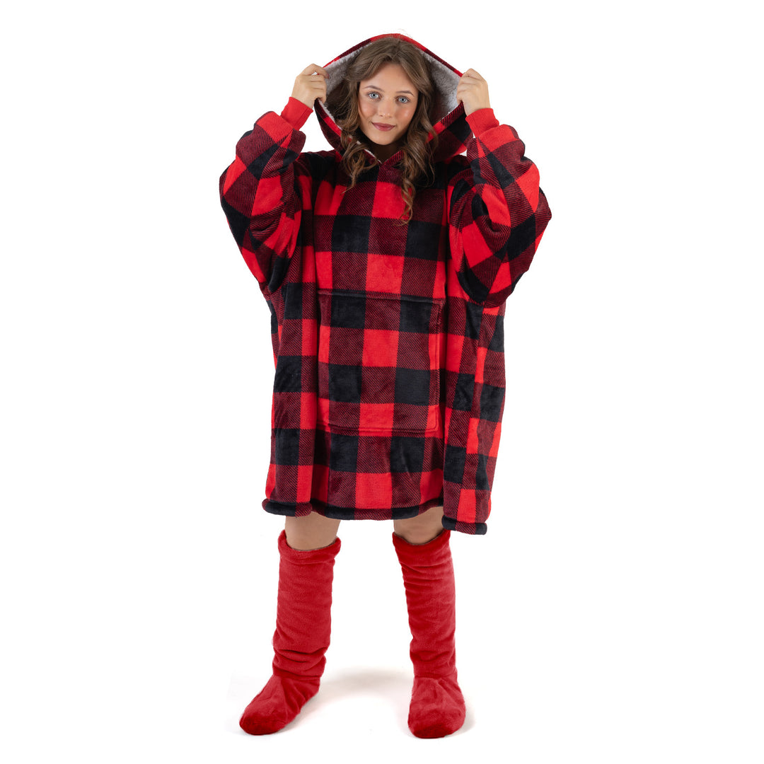 Buffalo Check Hoodie Blanket