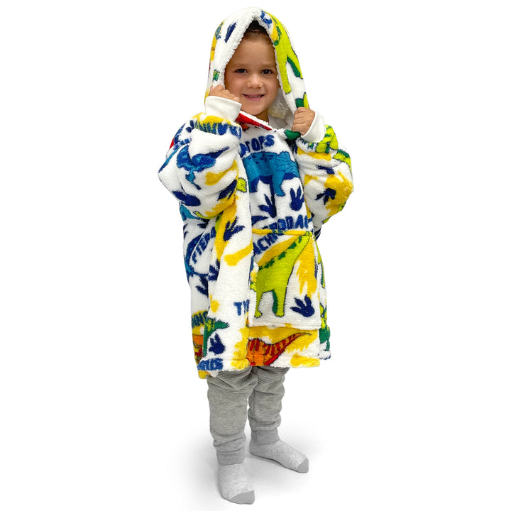 Junior Dinosaur Printed Oversized Hoodie