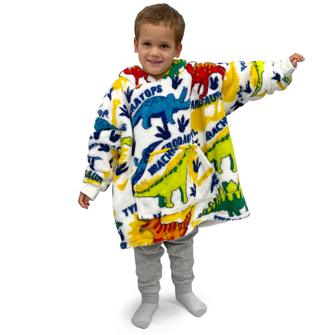 Junior Dinosaur Printed Oversized Hoodie