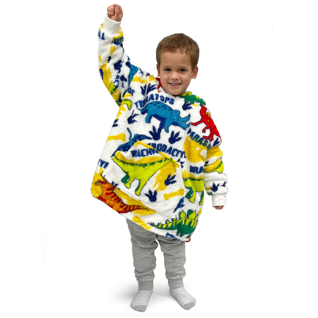Junior Dinosaur Printed Oversized Hoodie