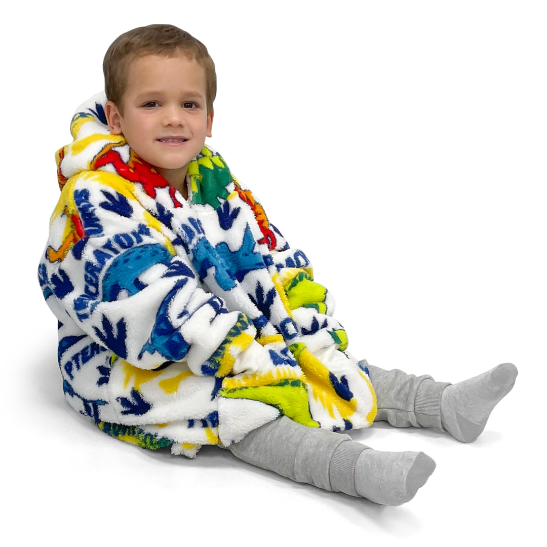 Junior Dinosaur Printed Oversized Hoodie