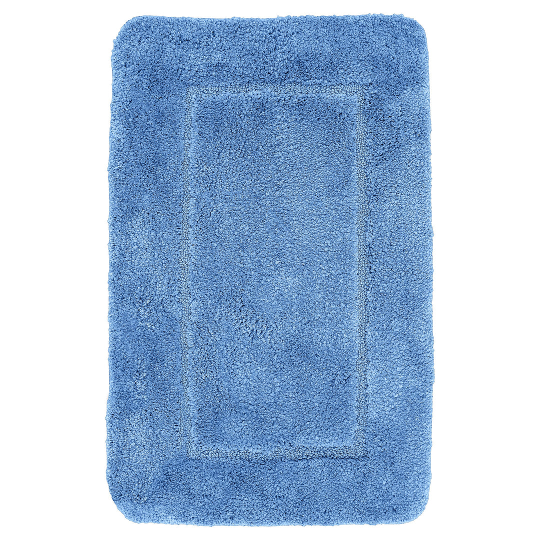 Mayfair Soft Touch Deep Pile Plain Blue Bath Mat Rug