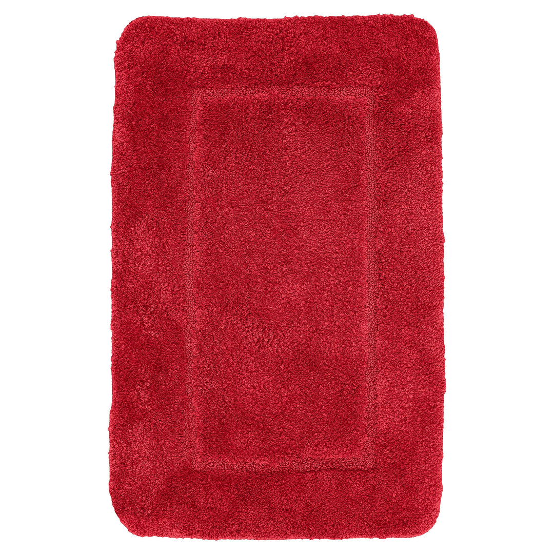 Mayfair Soft Touch Deep Pile Plain Red Bath Mat Rug