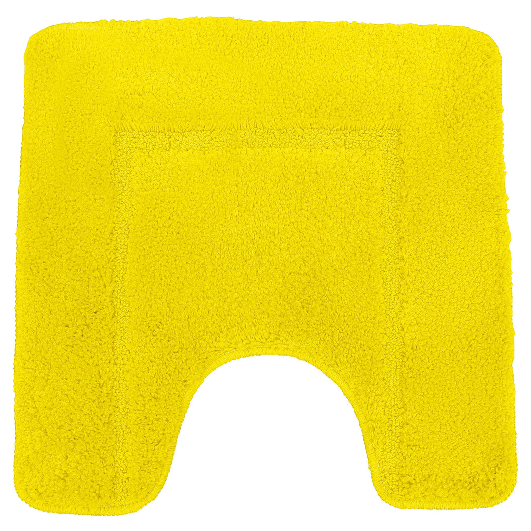Mayfair Soft Touch Deep Pile Plain Yellow Pedestal Mat