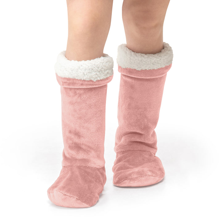 Blush Pink Sherpa House Socks - One Size Fits All