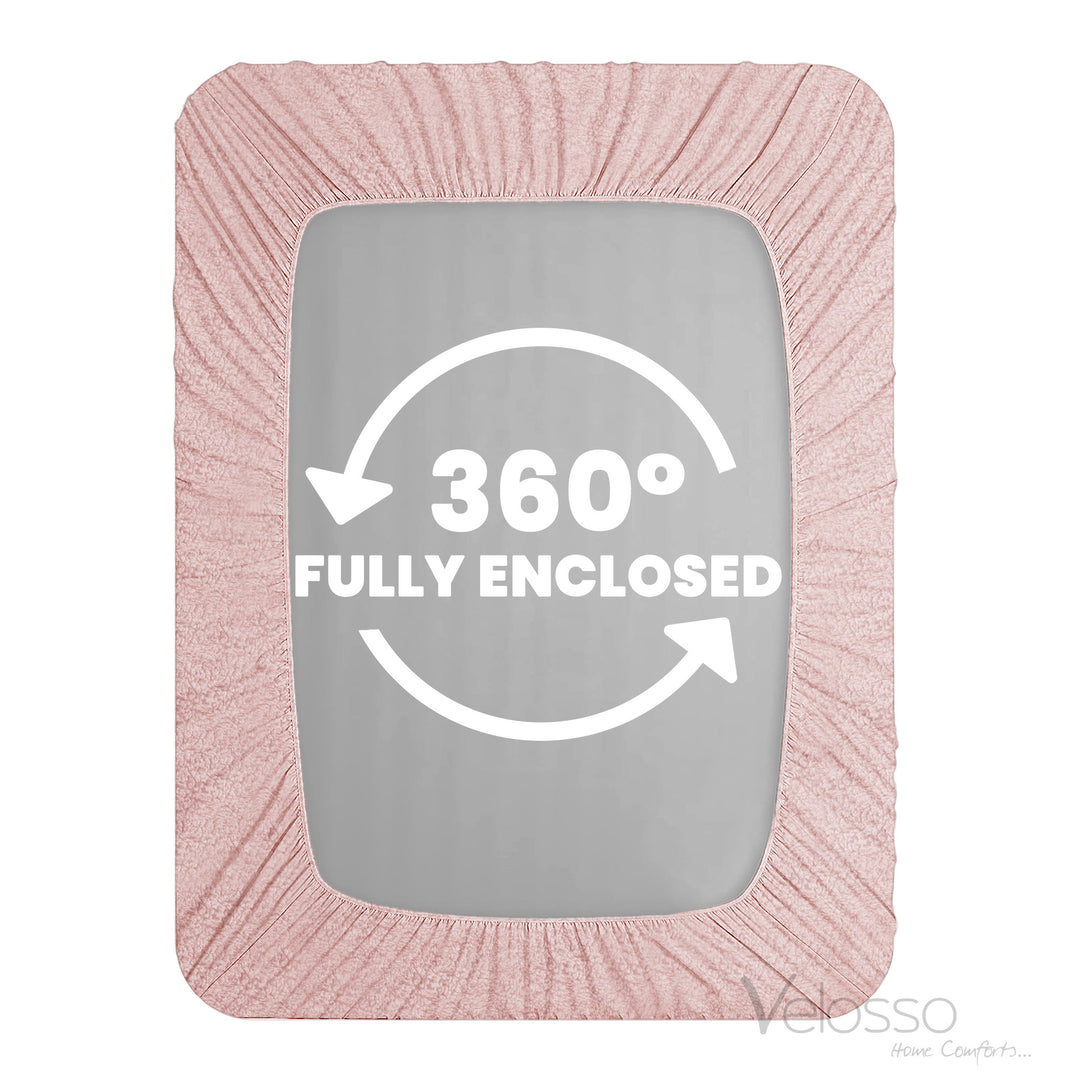 Deep Blush Teddy Fleece Fitted Sheet