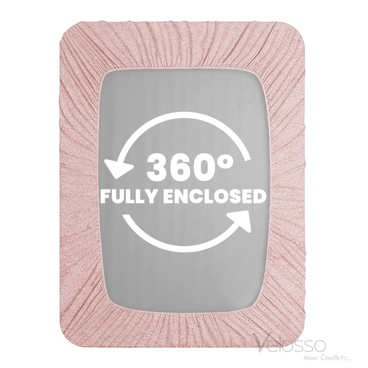 Deep Blush Teddy Fleece Fitted Sheet