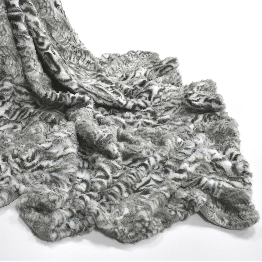Luxury Siberia Grey Faux Fur Throw