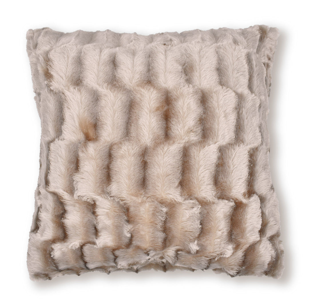 Luxury Faux Fur 3D Solace 43cm x 43cm Cushion - Natural