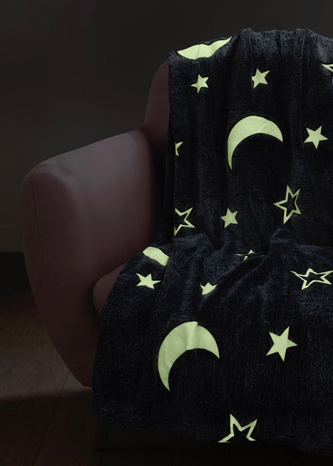 Moon And Stars Glow In The Dark Blanket - Grey