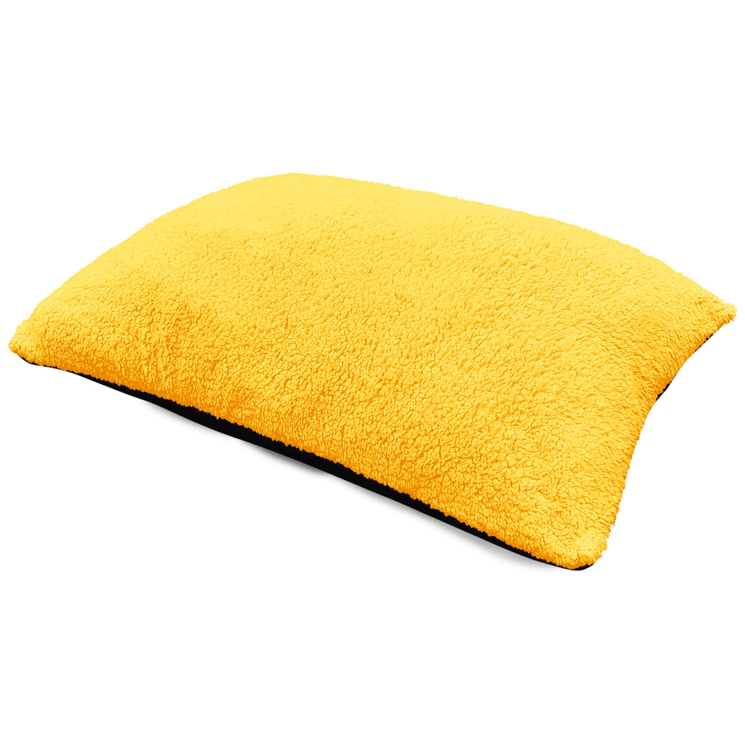 Teddy Fleece Ochre Floor Cushion