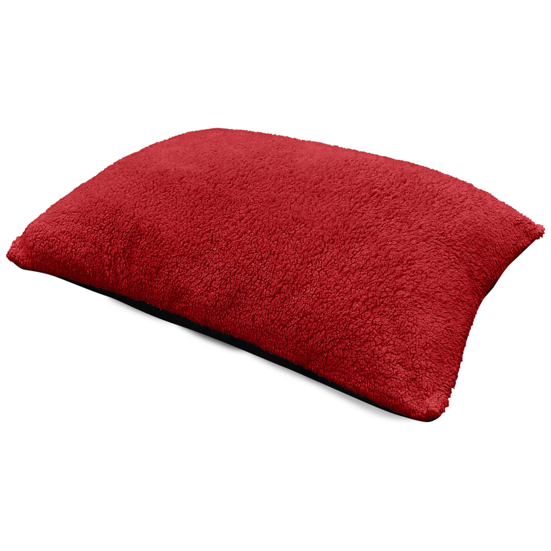 Teddy Fleece Red Floor Cushion