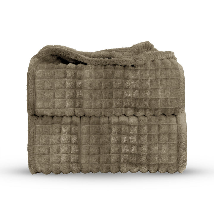 Super Chunky Waffle Plush Soft Blanket - Mink