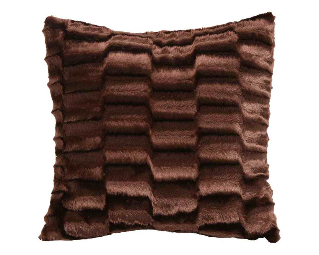Luxury Faux Fur 3D Solace 43cm x 43cm Cushion - Chocolate