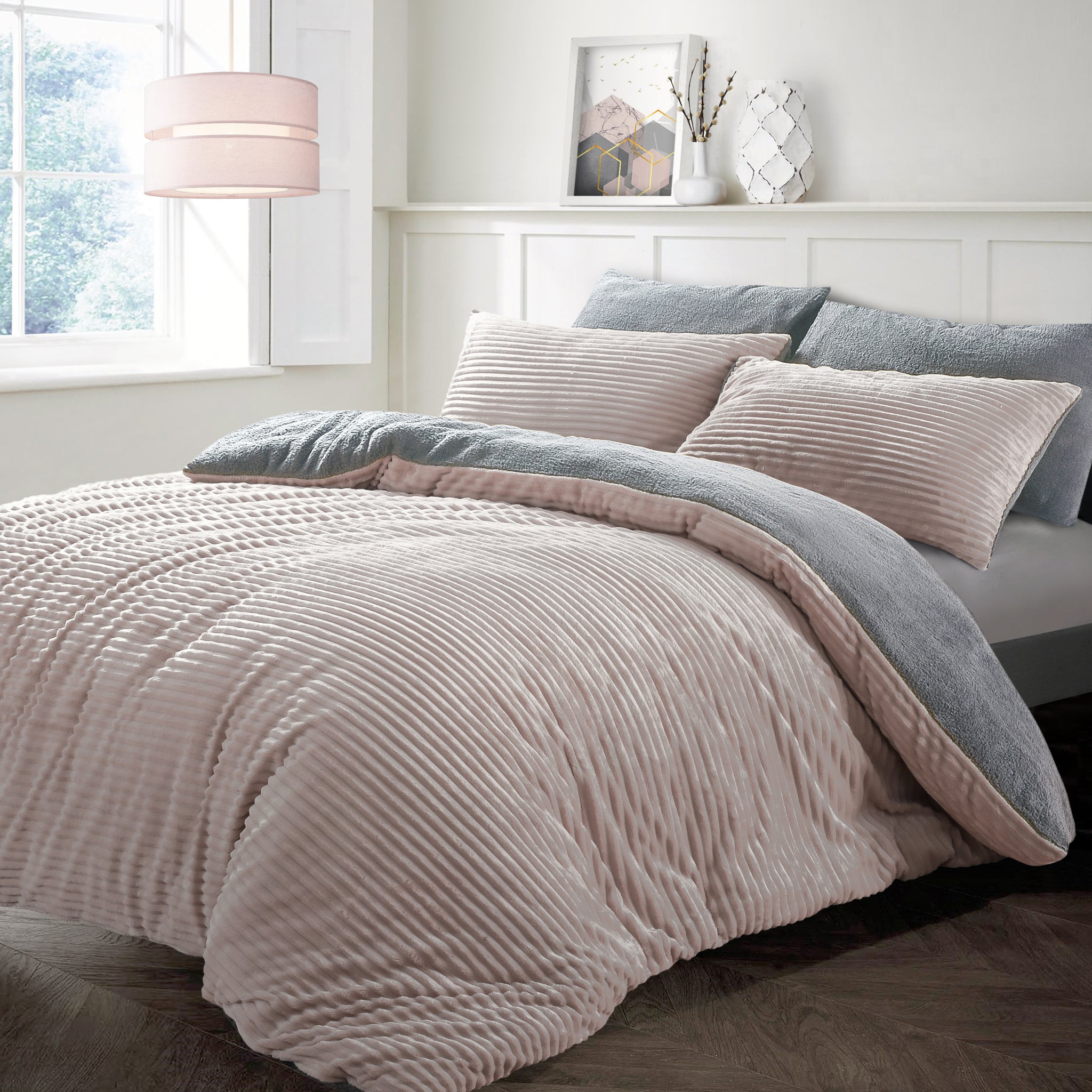 Ribbed Teddy Fleece Bedding Duvet Sets Teddy Bedding