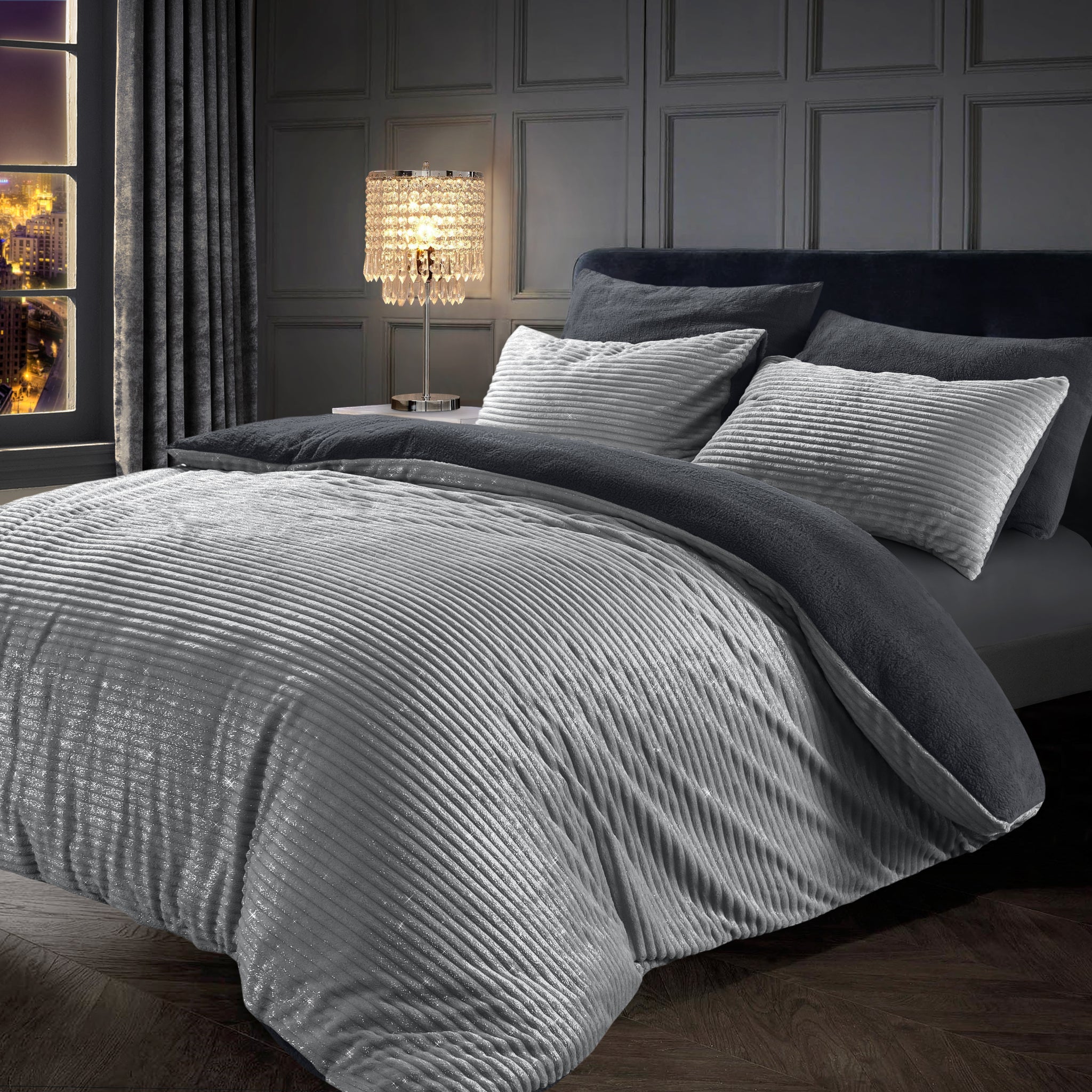 Ribbed Teddy Fleece Bedding Duvet Sets Teddy Bedding