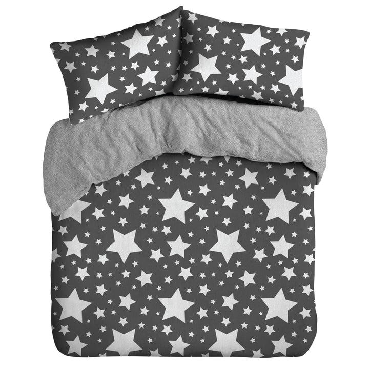 Teddy Galaxy Grey/ Charcoal Stars Duvet Cover Set