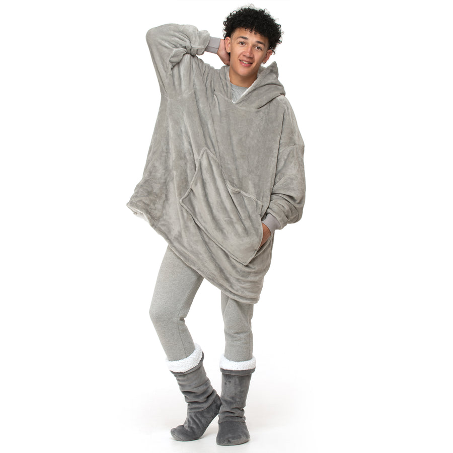 Plain Grey Hoodie Blanket