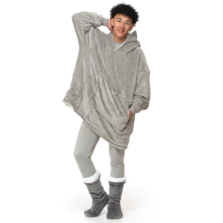 Plain Grey Hoodie Blanket